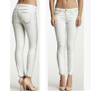 Current Elliott The Stiletto Washed Out Silver White Stretch Jeans Size 32 $228